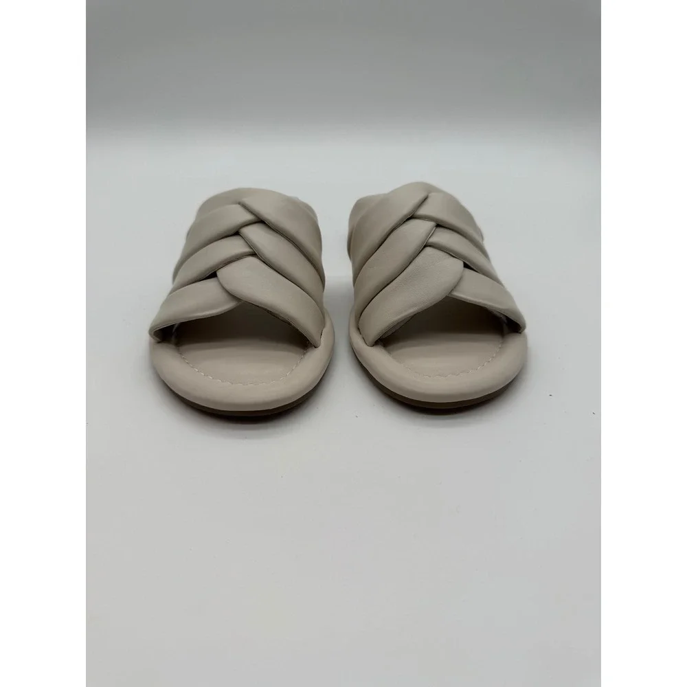 Bandolino Vistan3 Ivory Padded Braided Slide Sandals Womens 5M Flat